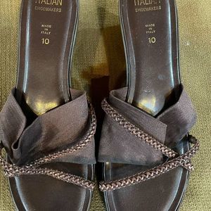 Italian Shoemakers Sandal, Brown, Size 10